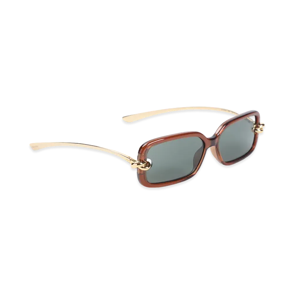 Bottega Veneta Knot Rectangular Sunglasses "Brown"