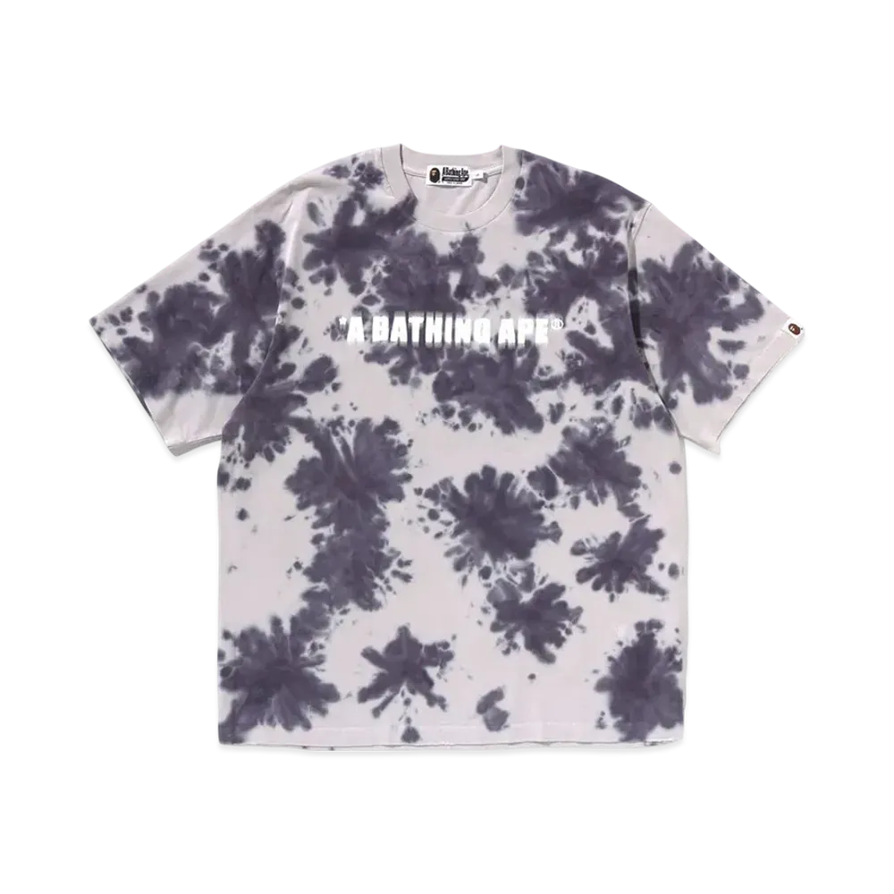 A BATHING APE Destroyed Bleach Logo Relaxed Fit Tee "Gray"