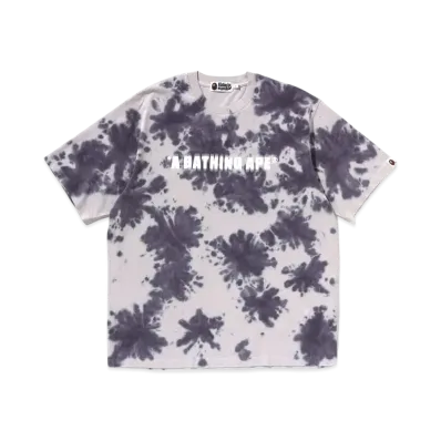 A BATHING APE Destroyed Bleach Logo Relaxed Fit Tee "Gray"
