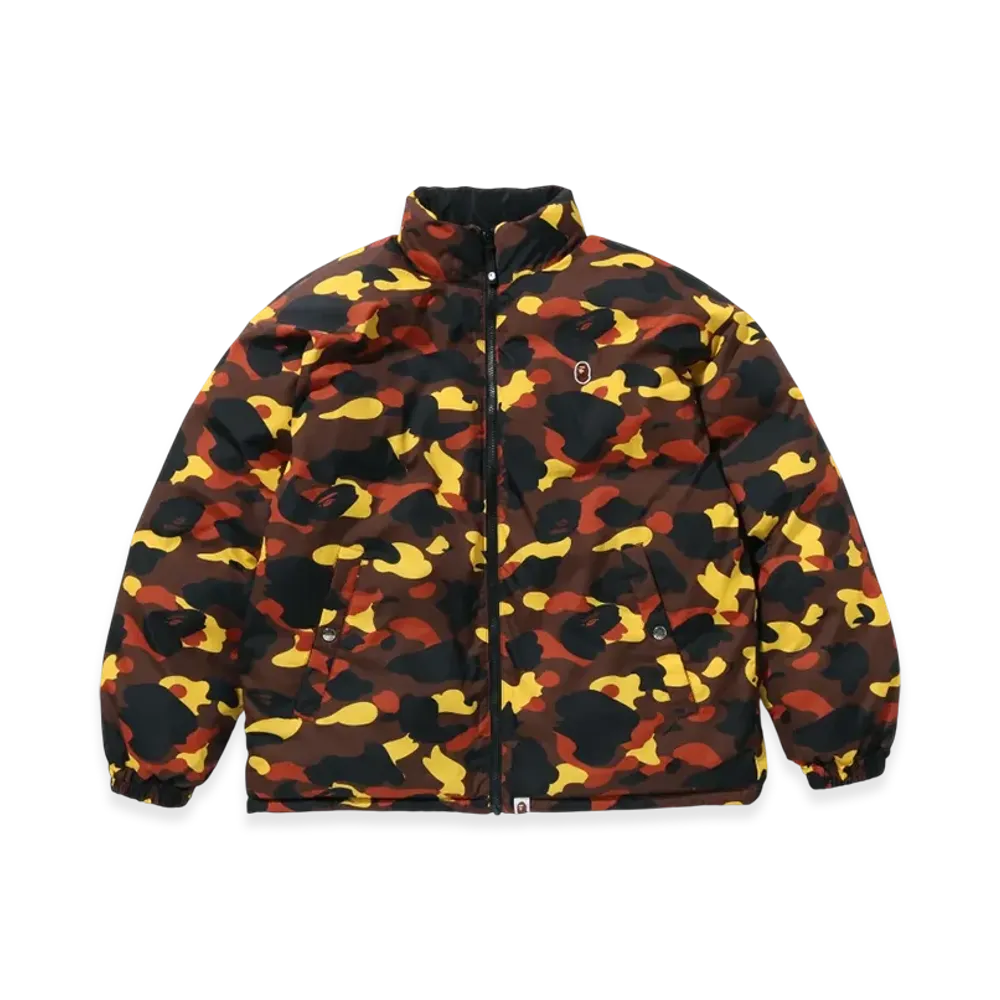 A BATHING APE 1st Camo Reversible Down Jacket "Orange"