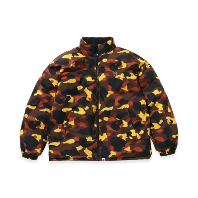 A BATHING APE 1st Camo Reversible Down Jacket "Orange"