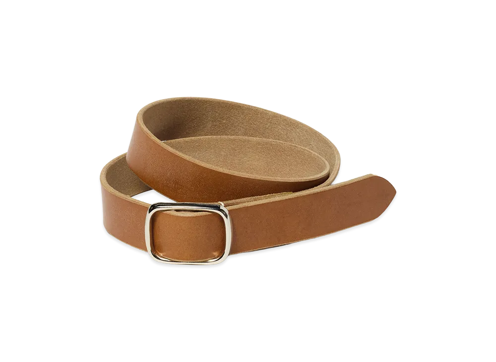 AURALEE Women's Reversible Buckle Belt "Natural Brown"
