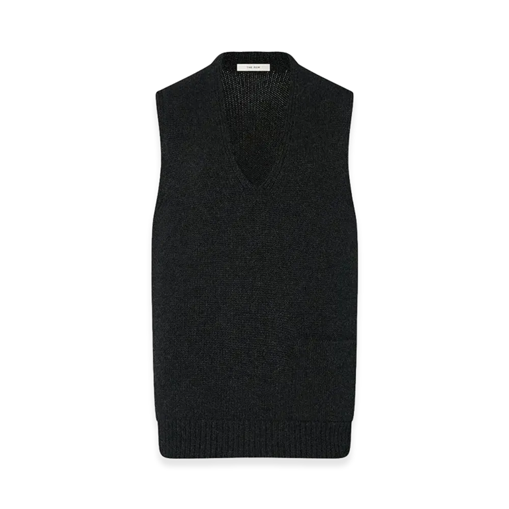 The Row Women's Marte Cashmere Vest "Charcoal Melange"