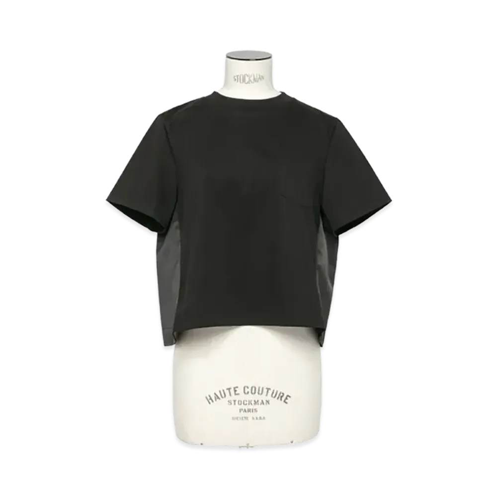 sacai Nylon Twill x Cotton Jersey T-Shirt "Black/Black"