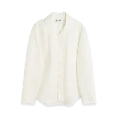 OUR LEGACY Funnel Shirt "White Dense Poplin"