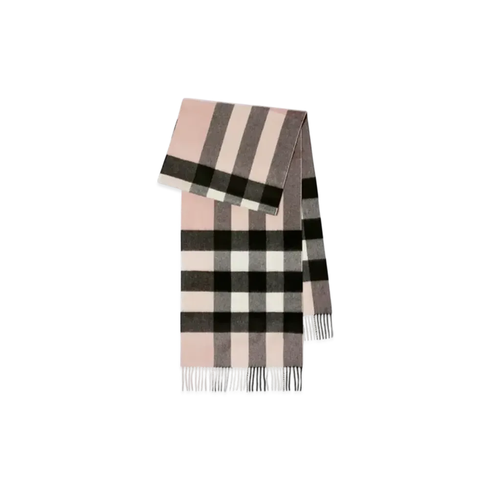 Burberry Check Cashmere Scarf "Ash Rose"