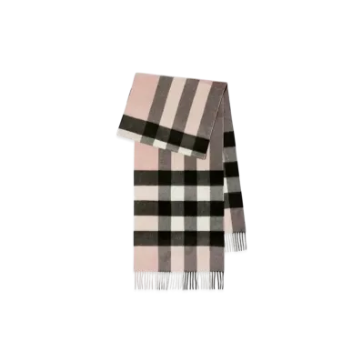 Burberry Check Cashmere Scarf "Ash Rose"