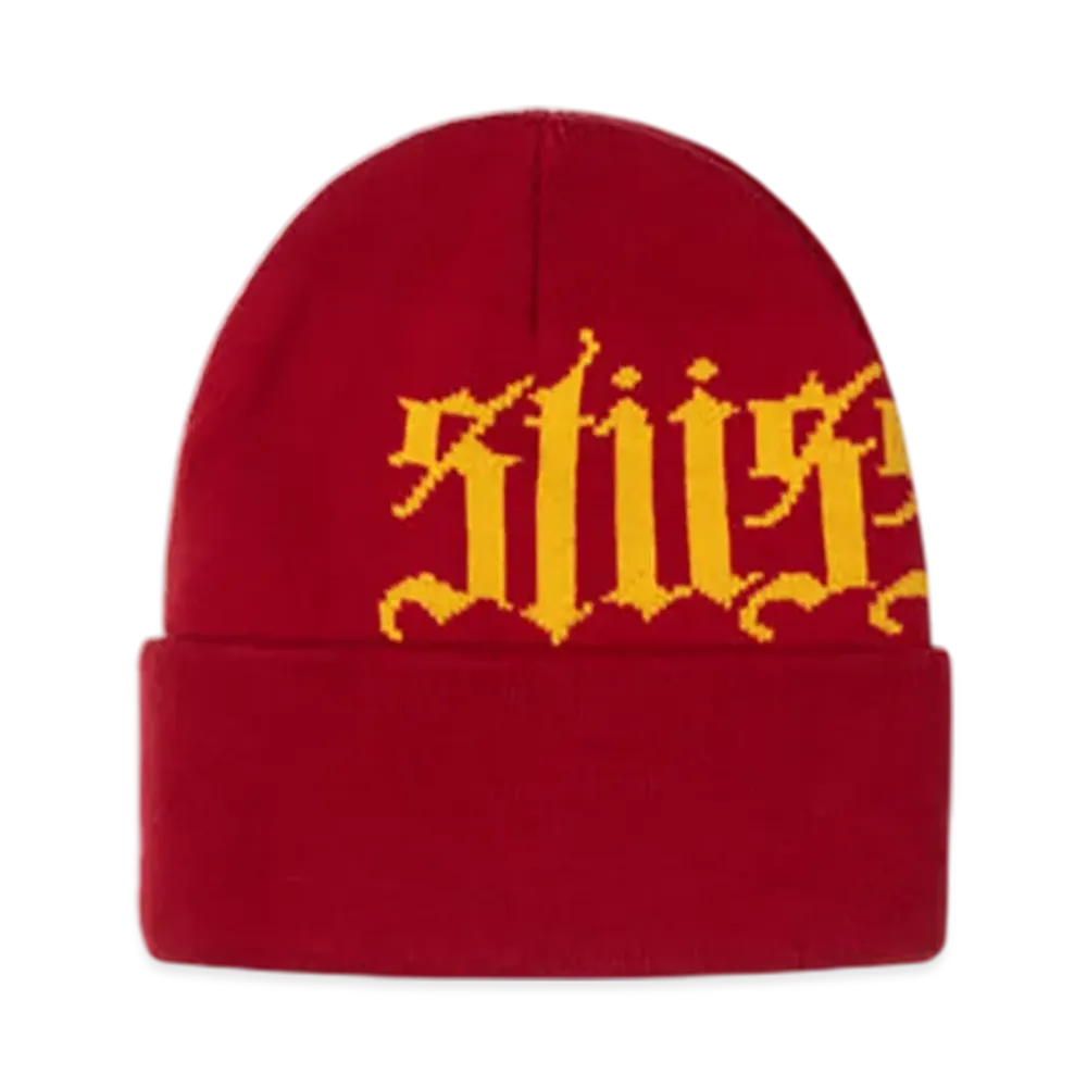 Stussy Cuff Beanie Old English "Scarlet"