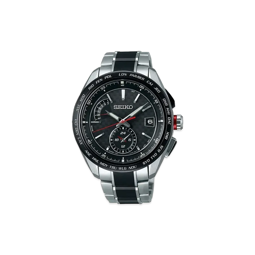 SEIKO Brights Sporty Line Dual Time Radio Solar "Black" SAGA259
