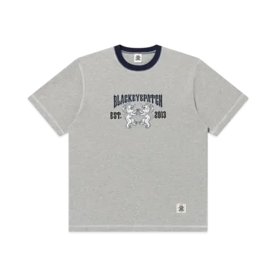 BlackEyePatch Heraldic College Stitch Toned Tee "Heather Gray"