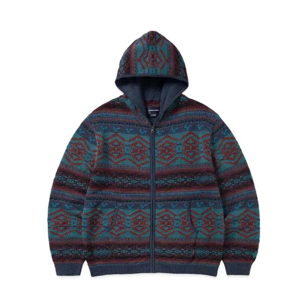 thisisneverthat Hooded Zip Up Sweater "Navy"