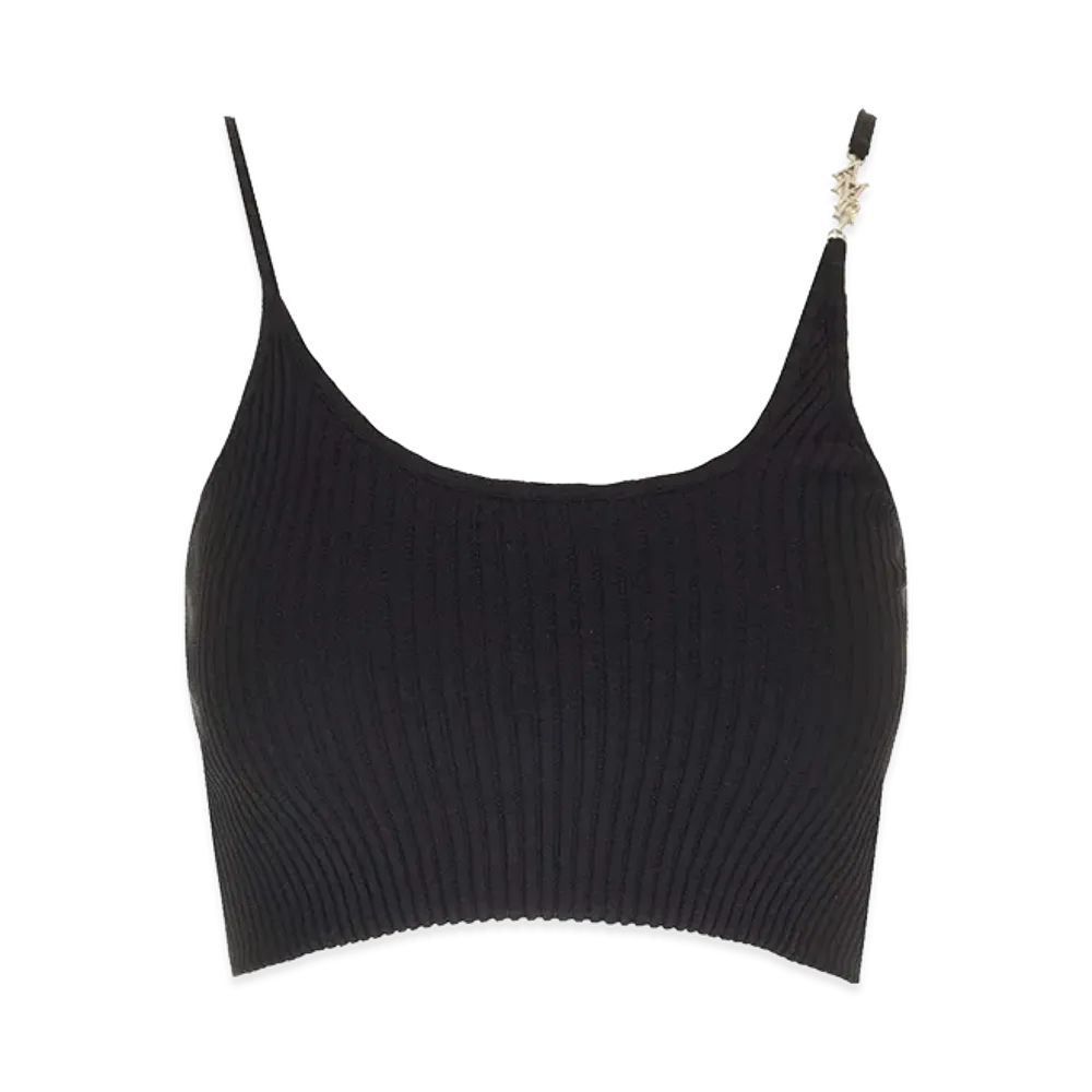 AMIRI Women's Ribbed Cotton Crop Top "Black"
