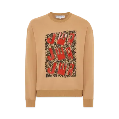 JW ANDERSON Lace Front Panel Sweatshirt "Beige"