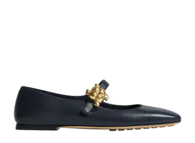 Bottega Veneta Women's Charlotte Mary Jane Ballerinas "Midnight"