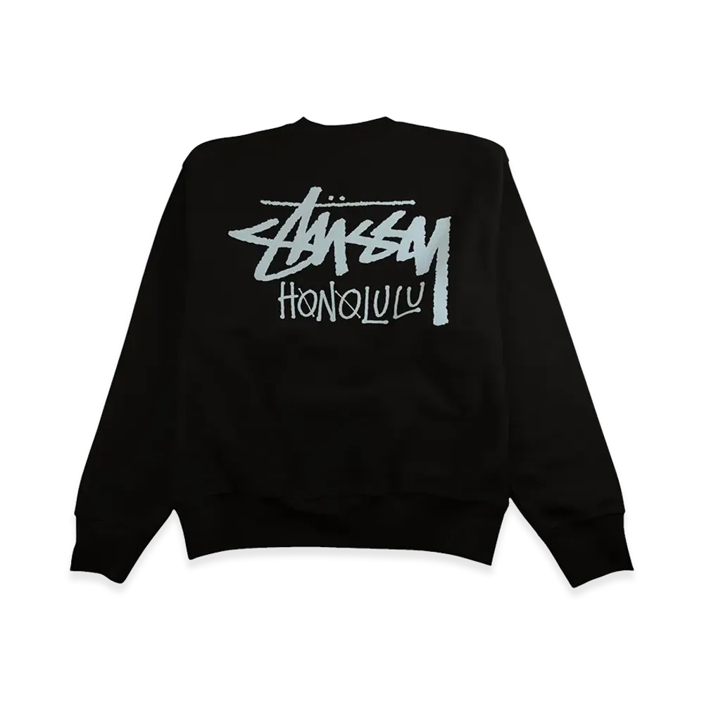 Stussy Honolulu Exclusive Stock Crew "Black"