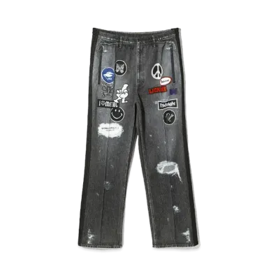 Needles x Midnight Studios Track Pant Poly Smooth / Trompe-L’Oeil / Lame "Black"