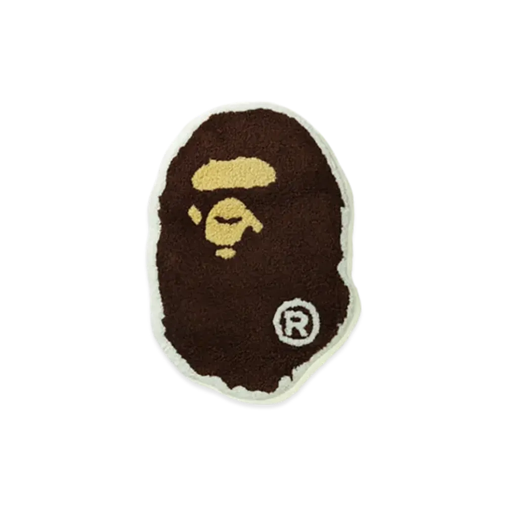 A BATHING APE Big Ape Head Rug Mat "Brown"
