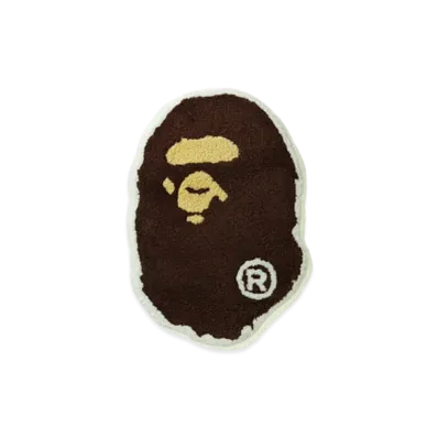 A BATHING APE Big Ape Head Rug Mat "Brown"