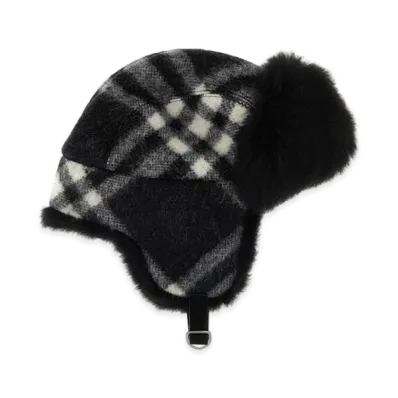 Burberry Embroidered Wool Hat "Black"