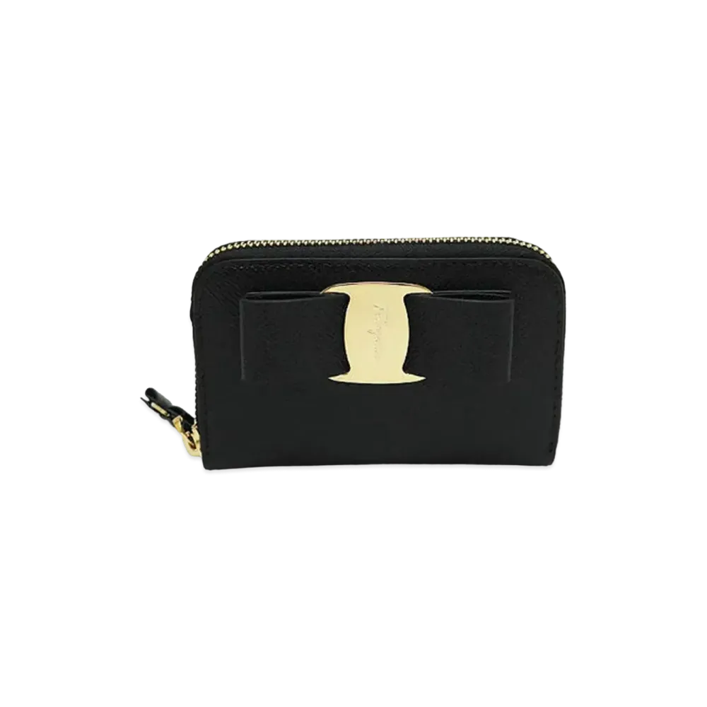 Salvatore Ferragamo Vara Bow Business Card Holder "Black"