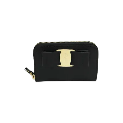 Salvatore Ferragamo Vara Bow Business Card Holder "Black"