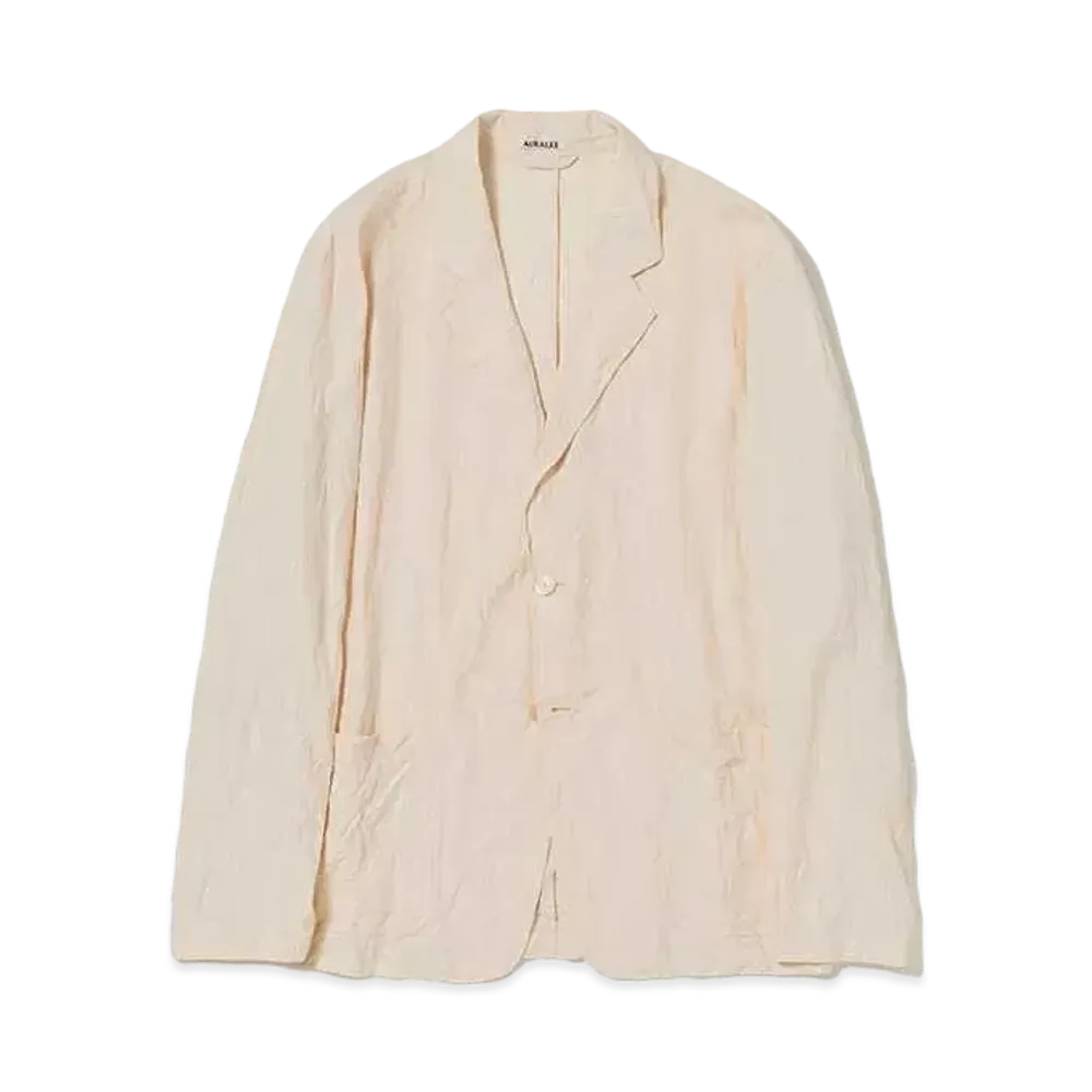 AURALEE Wrinkled Washed Finx Twill Jacket "Pink Beige"