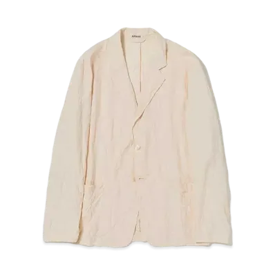 AURALEE Wrinkled Washed Finx Twill Jacket "Pink Beige"