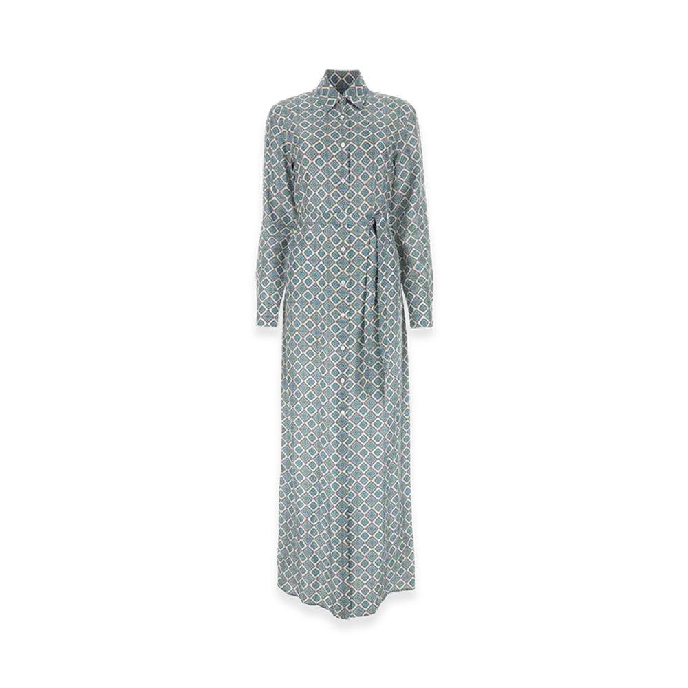 PRADA Women's Printed Silk Shirt Dress "Printed"
