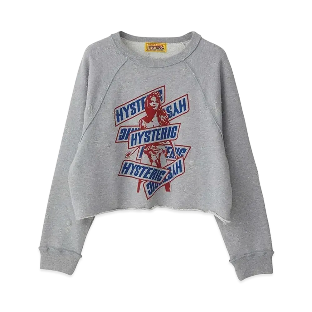HYSTERIC GLAMOUR It's So Hysteric Short Length Sweatshirt "Top Gray"