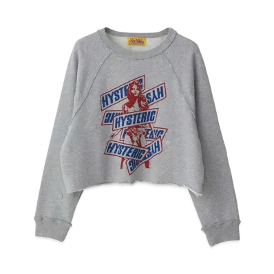 HYSTERIC GLAMOUR It's So Hysteric Short Length Sweatshirt "Top Gray"