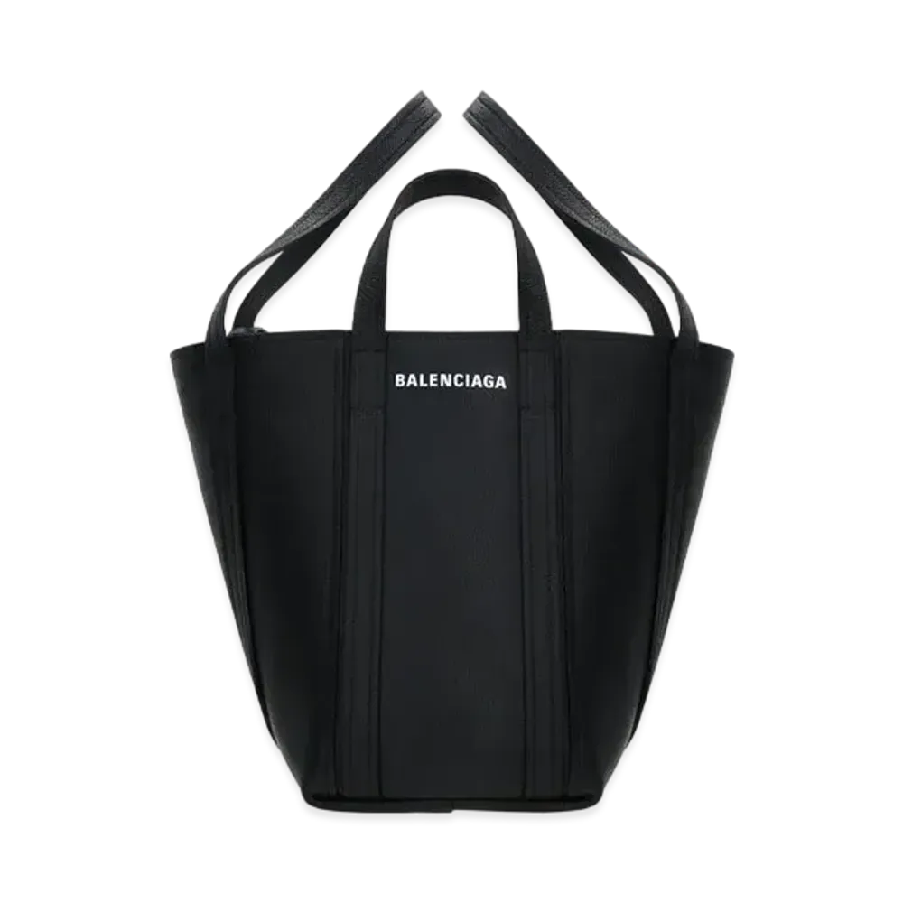 BALENCIAGA Everyday Small North-south Shoulder Tote Bag In Grained Calfskin "Black"