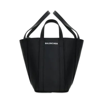 BALENCIAGA Everyday Small North-south Shoulder Tote Bag In Grained Calfskin "Black"