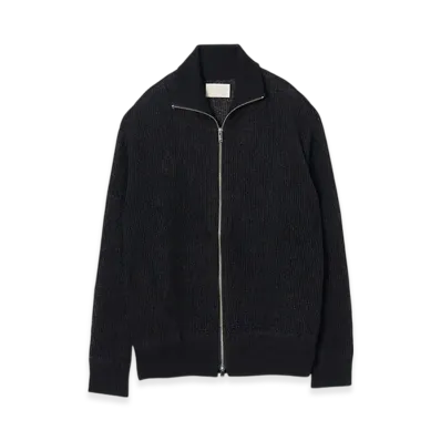 YOKE Washi Rayon Sheer Drivers Knit "Black"