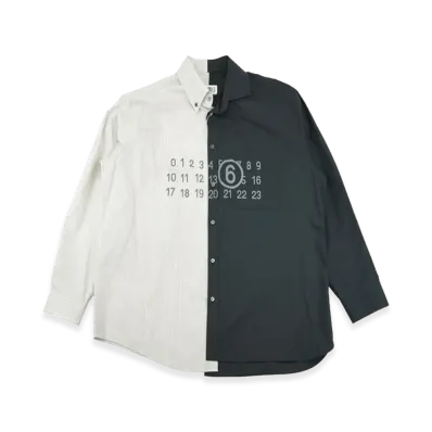 MM6 Maison Margiela Numeric Asimmetric Shirt "Black/White"