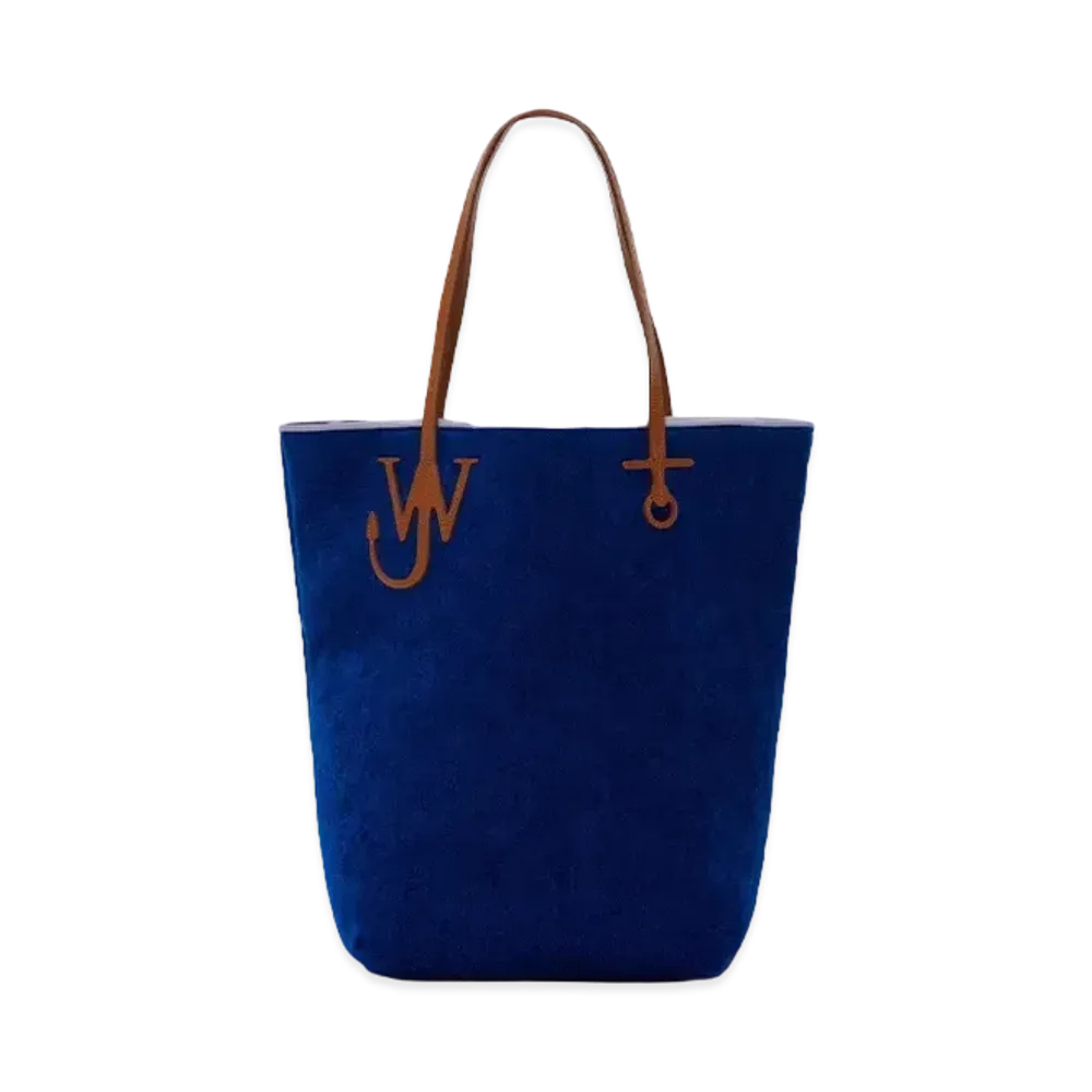 JW ANDERSON Tall Anchor Chenille Tote Bag "Navy"