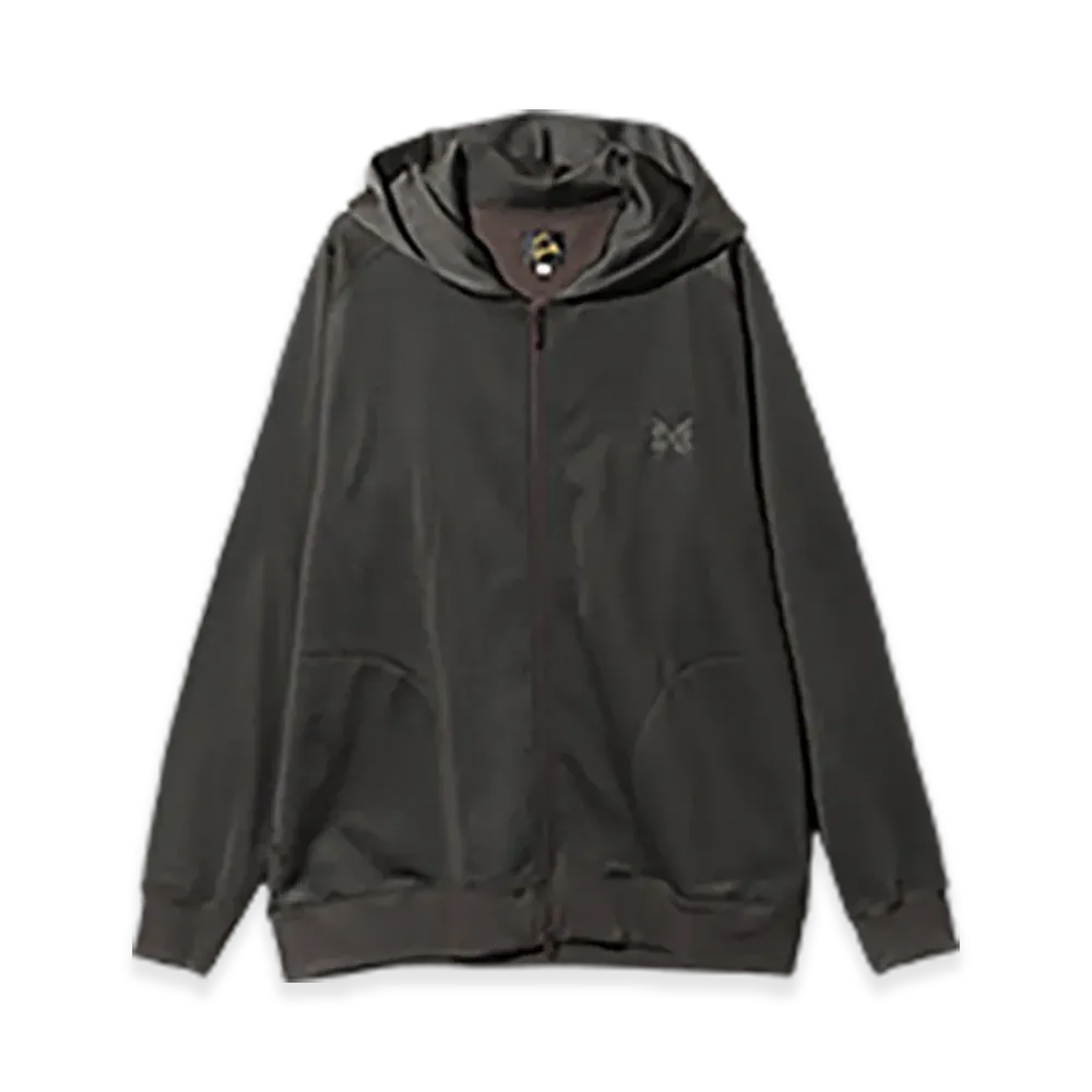 NEEDLES Logo Jersey Hoodie Zip Up "Dark Brown"