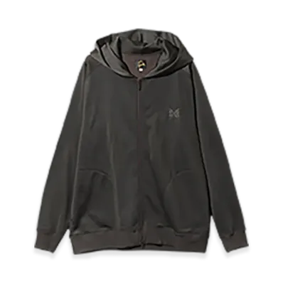 NEEDLES Logo Jersey Hoodie Zip Up "Dark Brown"