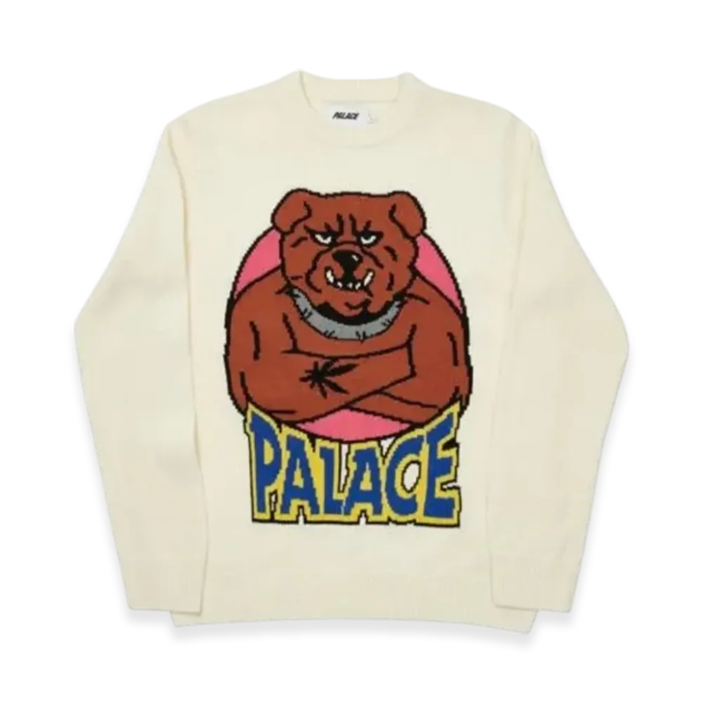 PALACE Bulldog Knit "Off White"