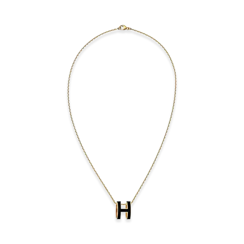Hermes Pop H Pendant "Noir/Gold"