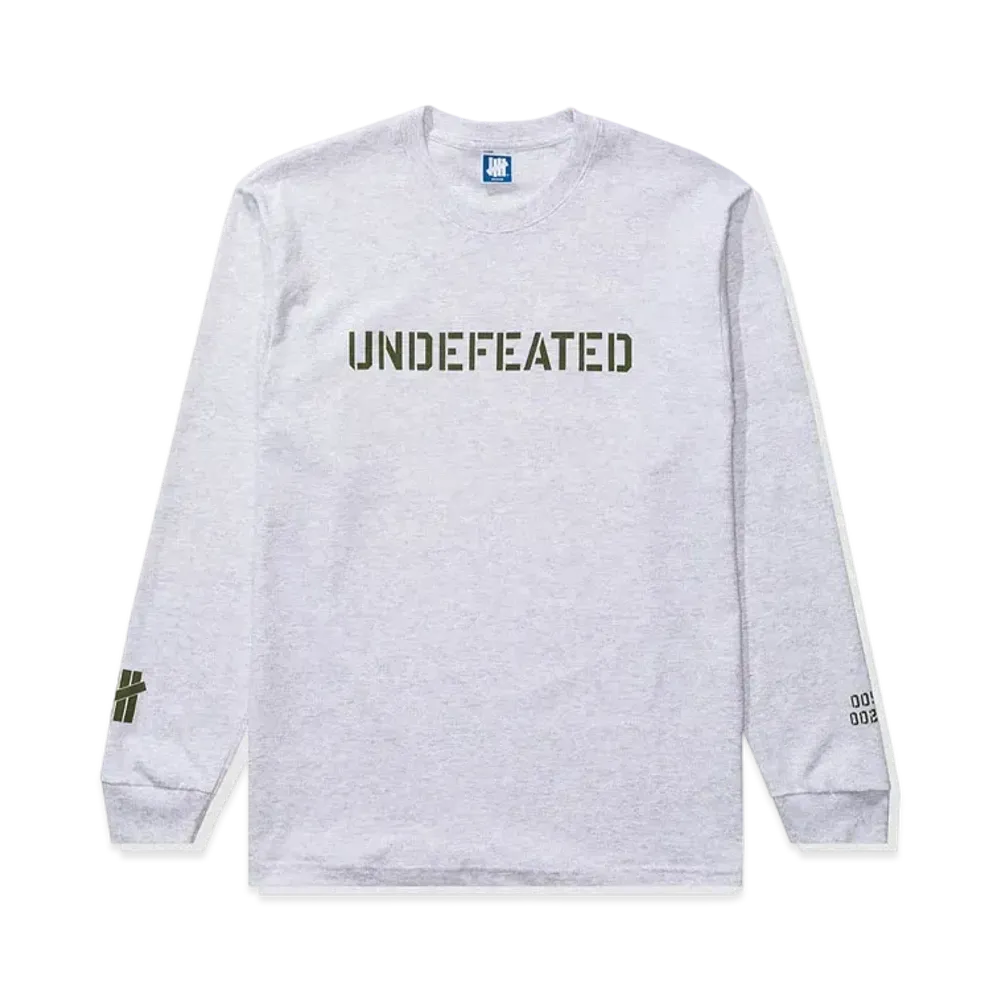 UNDEFEATED STENCIL LOGO L/S TEE - 80312 "Gray"