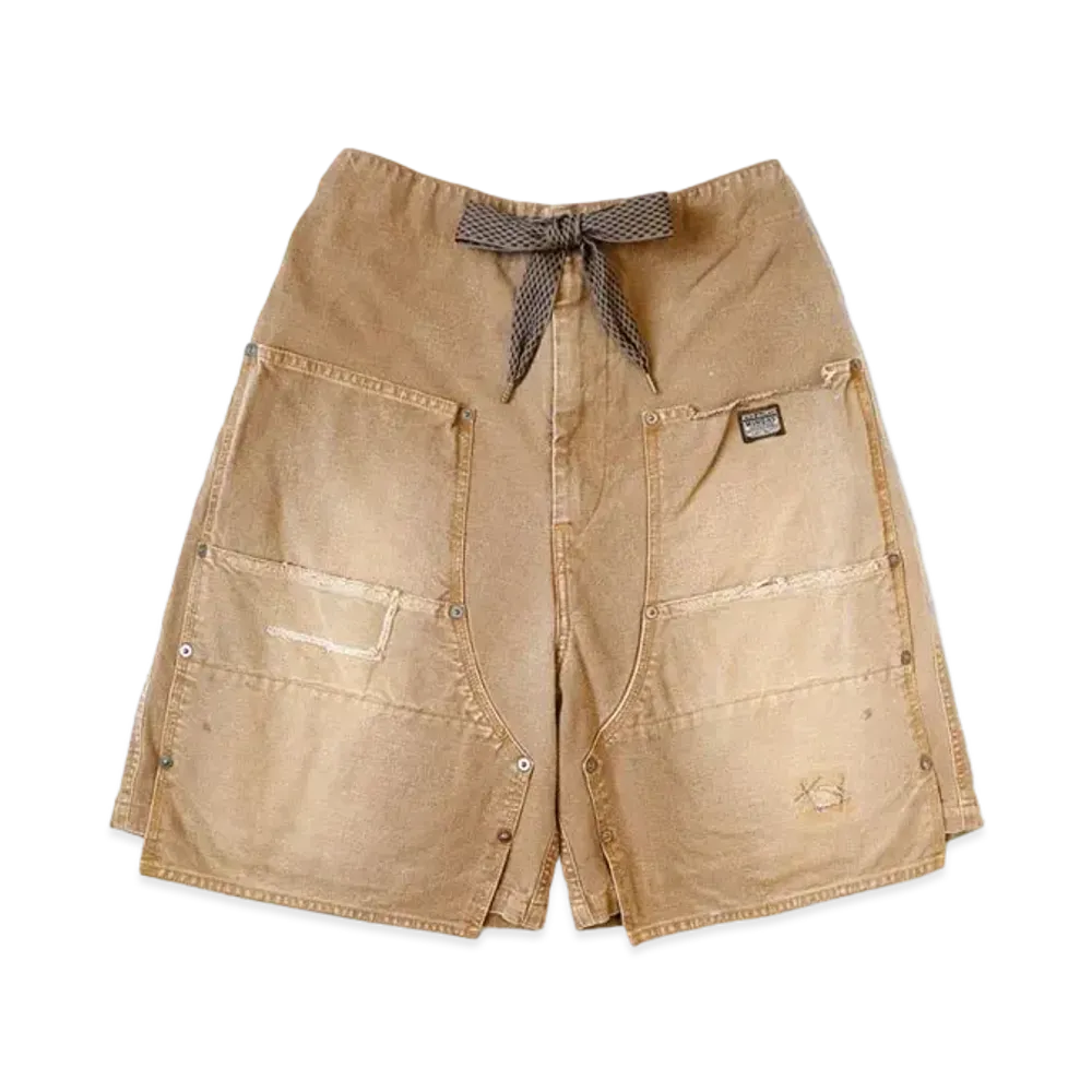 KAPITAL Canvas W Knee Easy Shorts "Gold"