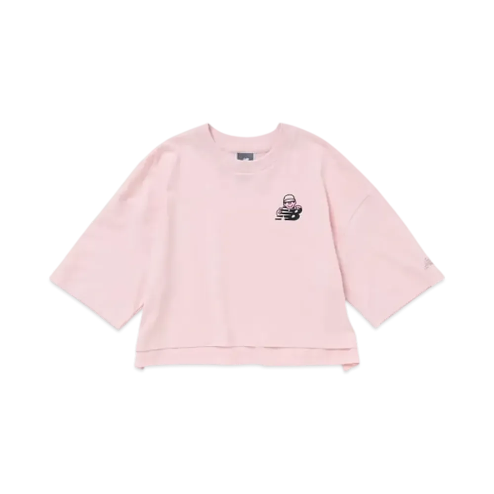 BEAMS T x New Balance x Face Oka Women Small Logo T-Shirt "RoseSugar"