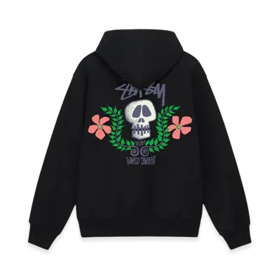 Stussy Skull Crest Zip Hoodie "Black"