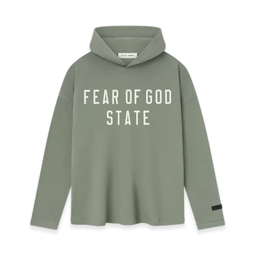FEAR OF GOD ESSENTIALS Women's Jersey Long Sleeve Hoodie "Moss"
