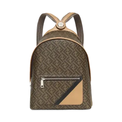 FENDI Diagonal FENDI Chiodo Medium FF Canvas "Brown"