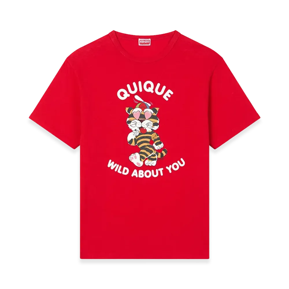 KENZO Cartoon' Genderless T-Shirt in Cotton "Cherry"