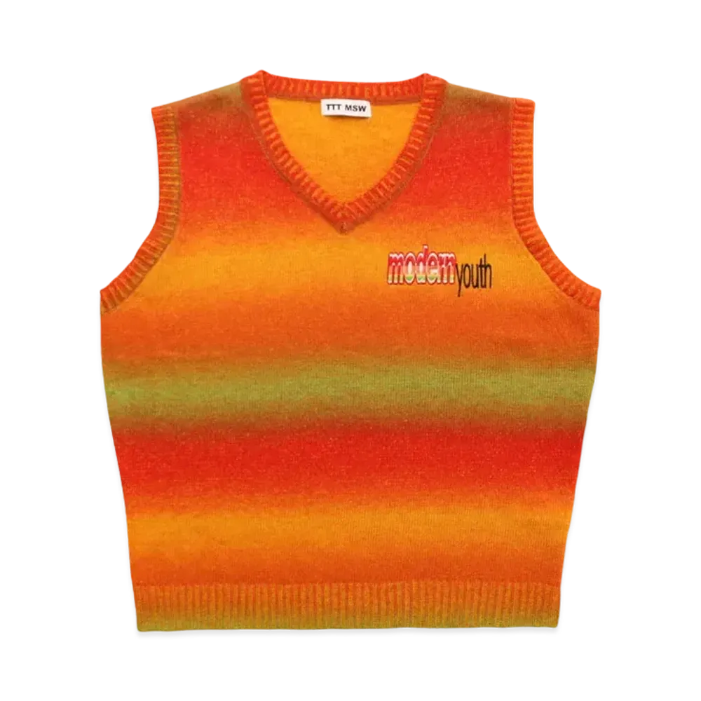 TTT MSW KASURI Knit Vest "Orange"