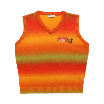 TTT MSW KASURI Knit Vest "Orange"