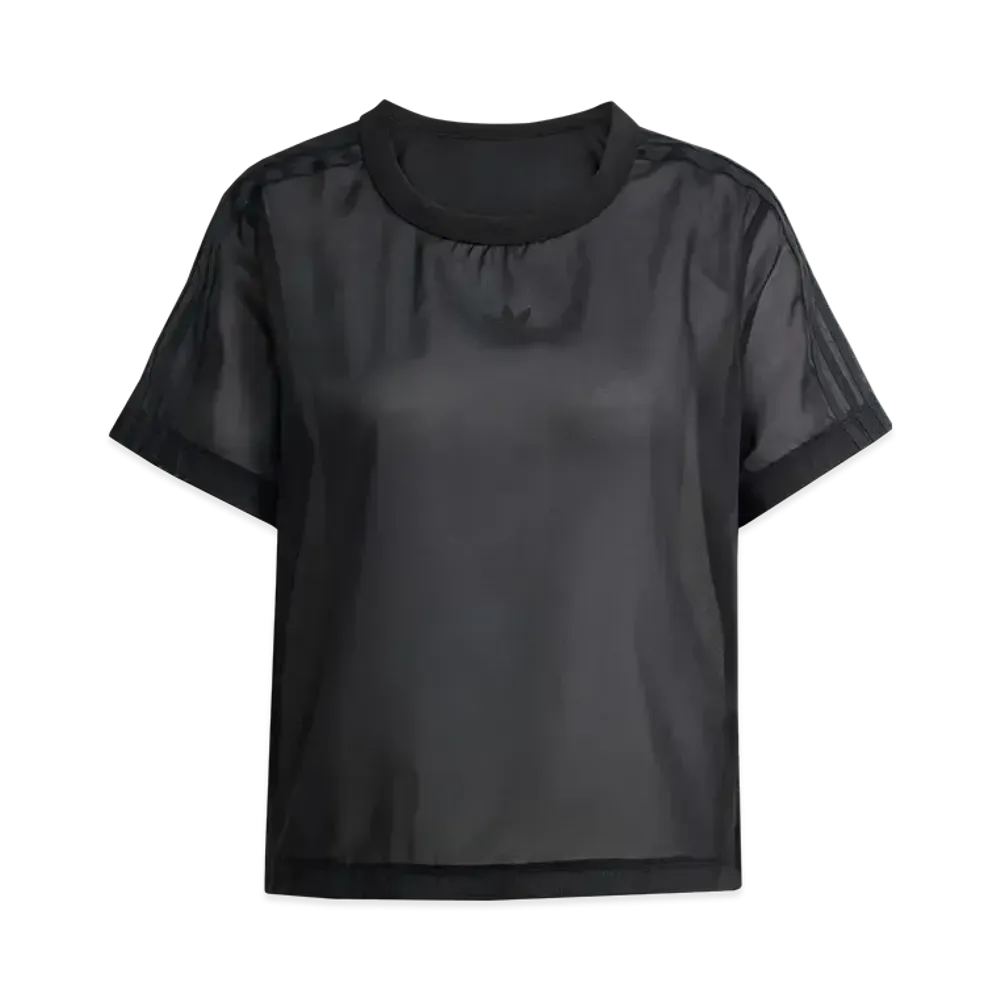 adidas Adicolor Sheer Three Stripes Short Sleeve T-Shirt "Black"