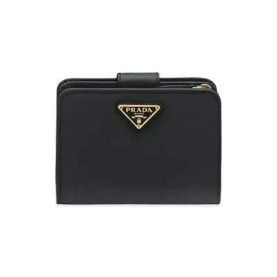 PRADA Small Saffiano Leather Wallet "Black"